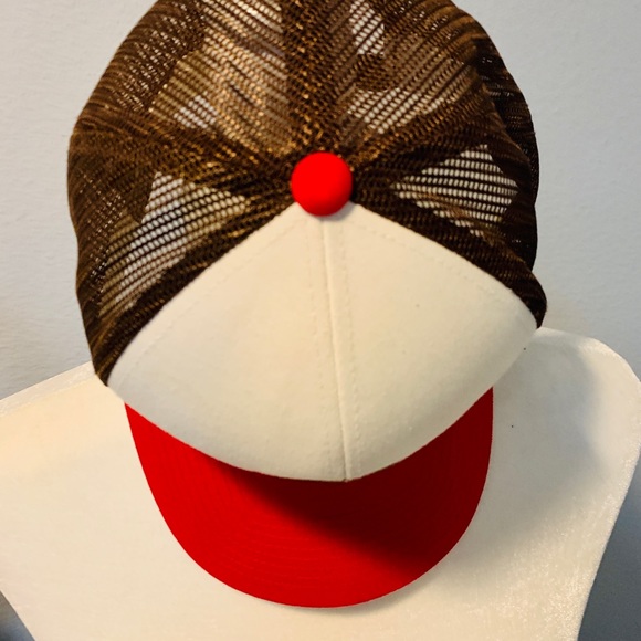 #New #Hat #One size fits all #Brown #Red #White #unisex #Rocket 444 - Picture 2 of 7
